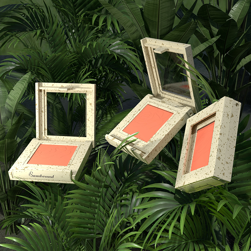 小麥秸稈材質粉盒環(huán)?？山到庵С钟∷ogo