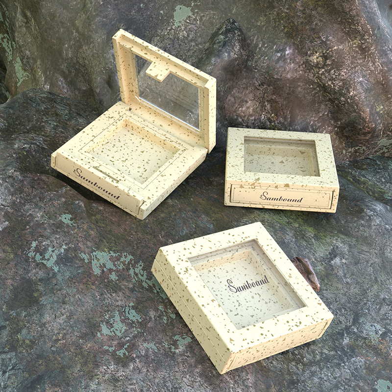 小麥秸稈材質(zhì)粉盒環(huán)?？山到庵С钟∷ogo